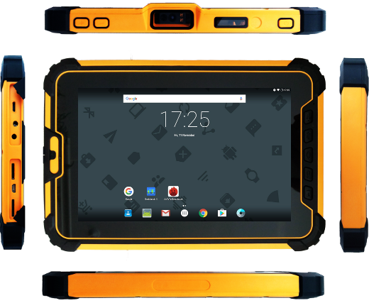 wodoodporny wstrząsoodporny przemysłowy wytrzymały odporny tablet NFC 4G android 9.0 wojskowy IP67 MIL-STD 810G skaner kodów kreskowych 1D 2D